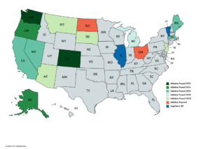 Map of US marijuana legalization ballot initiatives